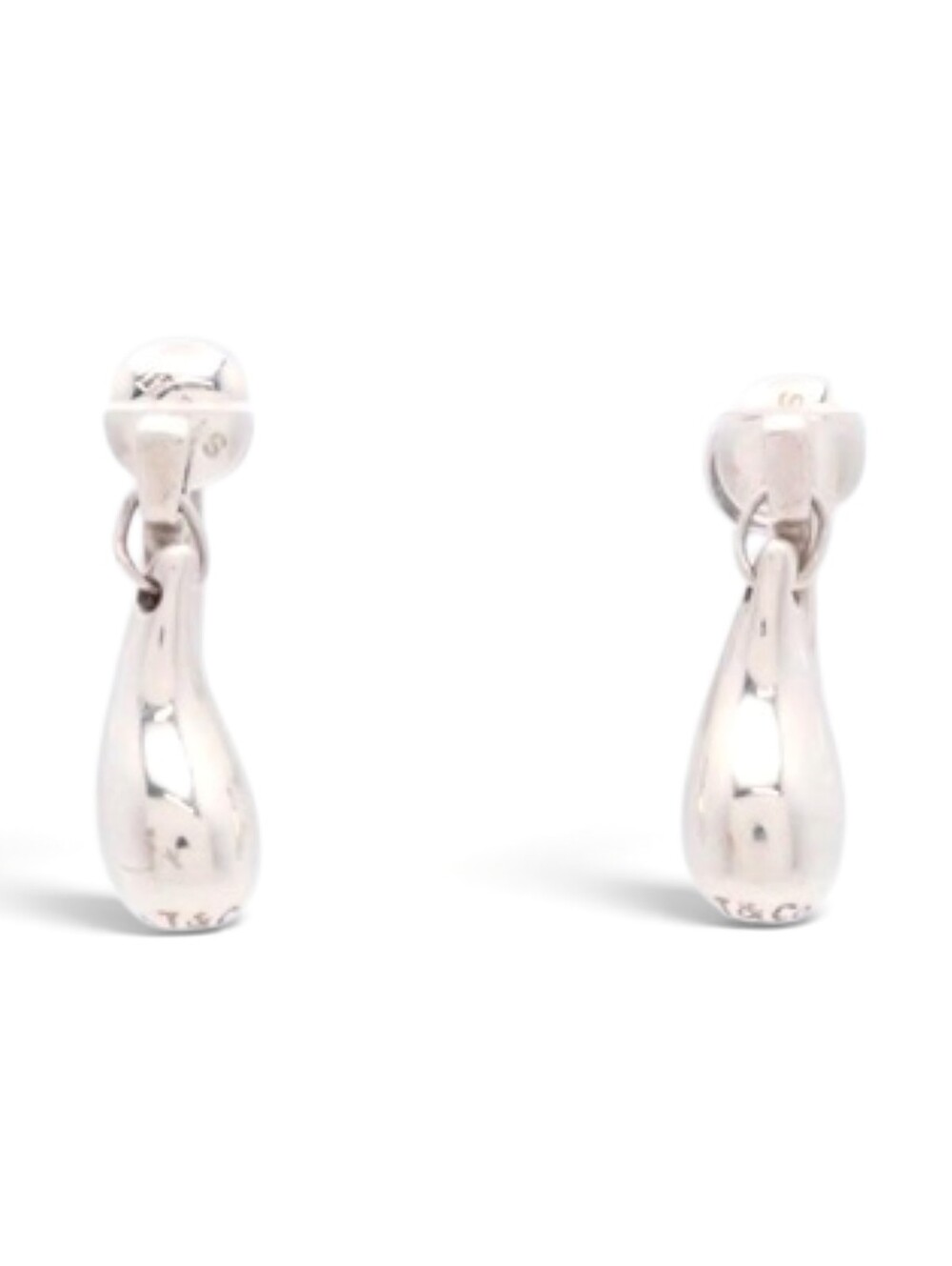 Tiffany And Co Sterling Silver Teardrop Drop Earrings - Clip On 925